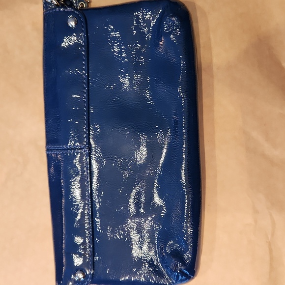 Coach Blue Patent Clutch/Wristlet - Picture 4 of 11